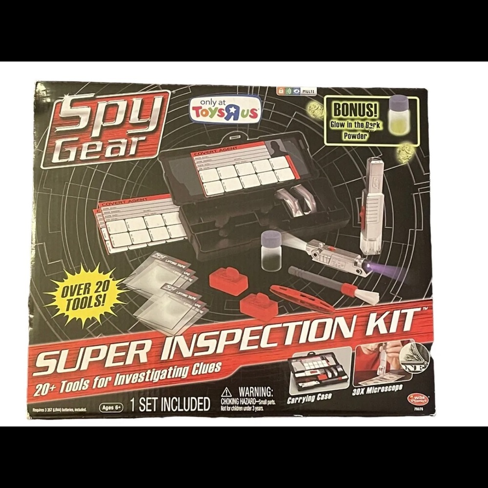 SPY GEAR SUPER INSPECTION KIT 20+ TOOLS-BONUS GLOW IN DARK POWDER NEW ITEM